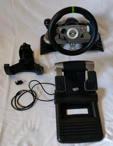 Xbox 360 Steering Wheel Pedals Wireless Controller Racing - Picture 1 of 5