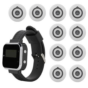 Ctw05+Ctt19 Wireless Charging Wrist Watch Receiver+10 White Ultra-Thin Pager ND - Zdjęcie 1 z 12