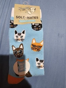 Frankly Funny Sole Mates "Crazy Cat Lady" Novelty Socks. BNWT! - Picture 1 of 2