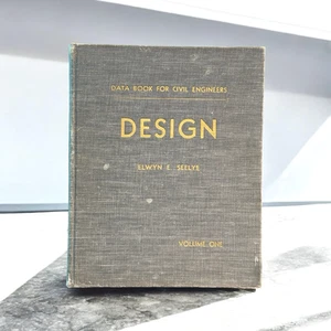 Design Data Book For Civil Engineers 1947 by Elwyn Seelye,  Vol 1 4th Printing - Imagen 1 de 6