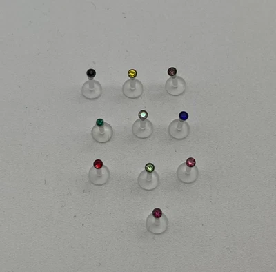 Ruifan Transparente 16G UV Flexible Acrílico Barra Piercing Corporal Joyería NUEVO Foto 1 de 3