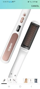 New Conair Double Ceramic Heated Straight Brush Upto 400F Antiscald Heated Plate - Imagen 1 de 15