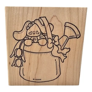 Estampilla de goma lata de riego Darcie's Country Folk Rabbit Bunny S0595 1994 - Imagen 1 de 4