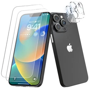4X Full Coverage HD Tempered Glass Screen Protector For iPhone 14 Pro Max 14 Max - Photo 1 sur 26