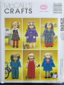McCalls Craft Pattern 2506 One Size 18" Puppenkleidung & Hund ungeschnitten 2007 - Bild 1 von 3