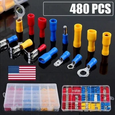 480PCS Heat Shrink Wire Connectors Assortment Crimp Terminals Marine Case Kit - Image 1 of 4