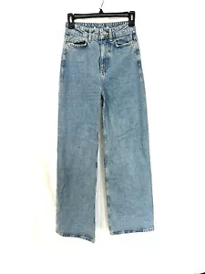 Jeans Zara gamba larga lavaggio medio vita alta donna taglia 0 - Foto 1 di 4