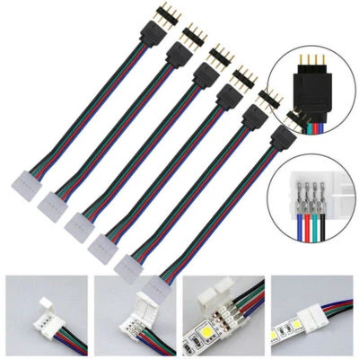10-100pcs 4PIN Male/Female Connector Wire Cable For 3528 5050 RGB LED Strip - Image 1 of 4