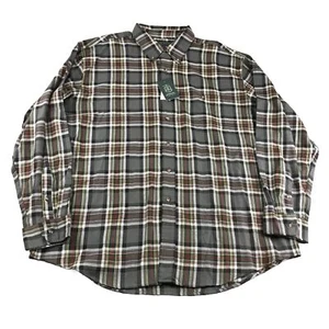 Arrow Shirt Mens XXL Gray Plaid Flannel Long Sleeves Button Up NWT - Picture 1 of 12