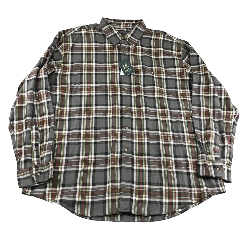 Arrow Shirt Mens XXL Gray Plaid Flannel Long Sleeves Button Up NWT - Image 1 of 4