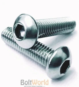 M3 / 3mm GRADO 10.9 ALTA RESISTENCIA ZINC BOTÓN CABEZA PERNOS TORNILLOS HEXÁGONO - Imagen 1 de 2