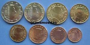 Luxemburg 8 Euromünzen Euro KMS von 1 Cent bis 2 Euro coins moedas Jahr Wahl