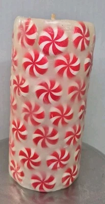 VTG Candy Cane Candy Candle Aprox 6"×3" Christmas Statement Candle Unused  - Image 1 of 4