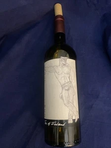 Tom of Finland wine outstanding red empty bottle W/ 2 C* Rings - Picture 1 of 5