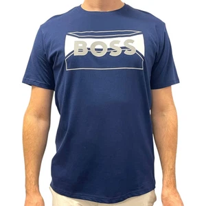 NWT Hugo Boss Graphic Logo T-Shirt Color Blue Size L Cotton Tee ($78 Retail) - Picture 1 of 6