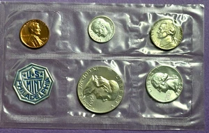 1963 Proof Set US Mint 90% Silver Coins in Original Government Cellophane - Picture 1 of 2
