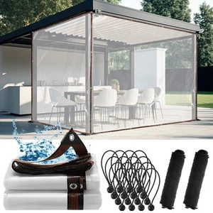 2 Pack Heavy Duty Clear Tarps with Reinforced Edge Plastic Tarp Waterproof Pl... - Picture 1 of 7