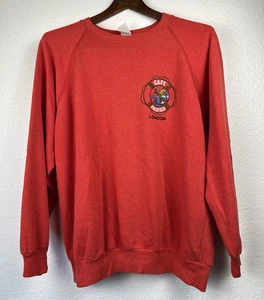 Sudadera para mujer vintage años 70 Café Pacifico London Pari Amsterdam roja raglán XL - Imagen 1 de 7