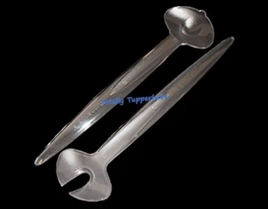 Tupperware Serving Tongs Sheerly Elegant 11" Clear Acrylic Spoon Fork Utensils - Picture 1 of 2