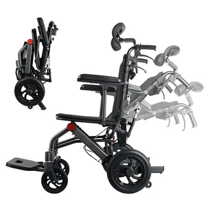 Foldable Reclining Wheelchair, Can Tilt 165 °, with Adjustable Headrest,Portable - Picture 1 of 11