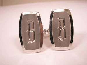 B Monogram Initial Letter Vintage HICKOK USA Cuff Links bill bob ben boris bert - Picture 1 of 8
