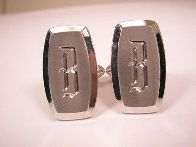 B Monogram Initial Letter Vintage HICKOK USA Cuff Links bill bob ben boris bert - Image 1 of 4