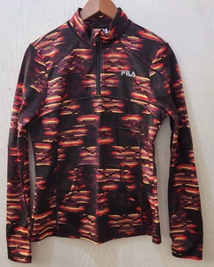 Fila Sport Performance sportliches Langarmshirt 3/8-Reißverschluss geometrisches Muster Large - Bild 1 von 8