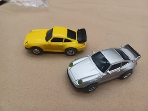Pair Of Artin 1:43 Scale Slot Cars Tested And Works  Porsche Yellow And Silver - Picture 1 of 3