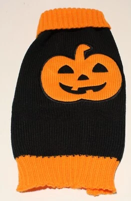 Suéter Ropa Tejido Calabaza Halloween Jack O Linterna 11" Longitud Espalda Nacoco Perro Foto 1 de 4