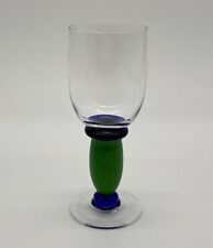 Künstlerglas Vera Walther Wine Glass Blue Green Unicum 6 5/8in Modern Design