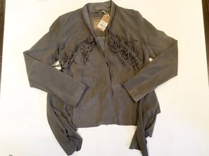 TRUE RELIGION WOMEN FRINGES LEATHER JACKET 100% SHEEP LIGHT LEATHER NWT S $595 - Picture 1 of 4