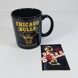 Chicago Bulls 1991 NBA World Champions Michael Jordan Roster Black Mug - Picture 1 of 8
