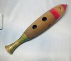 Vintage Hand Painted Wood Guiro Percussion Instrument 17” Decor