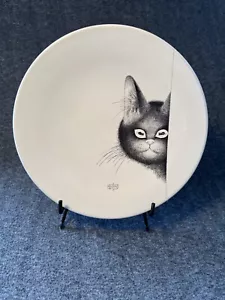 Dubout Cat Motif Plate Painting Pl1998 Sweet Eyes Editions Clouet 10.5" Plate - Picture 1 of 3