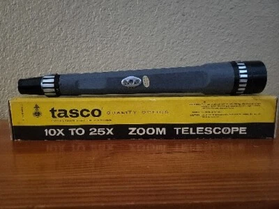 NOS Vintage Tasco 10x to 25x Zoom Telescope 1ZH Astronaut Lens cloth  IMPERIAl - Image 1 of 4