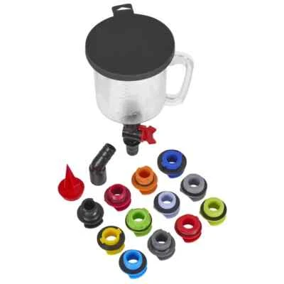 Sealey Master Engine Oil Funnel Filling Kit Universal 15 Piece Colour Coded - Image 1 of 4