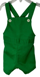 VTG 70s Healthtex 12 Month Overall Shortalls Romper Green Stantog Button Boy - Picture 1 of 10