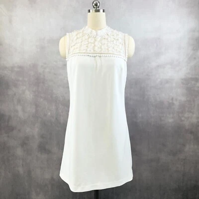 Vestido recto Betsey Johnson para mujer talla 12 vainilla esmerilado flores 3D hada novia Foto 1 de 4