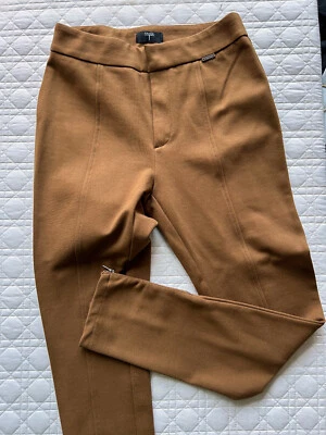 Pantalón Elie by Elie Tahari Vicuña Marrón Cremallera Pierna Moto Esquí Delgado Talla 6 Nuevo con Etiquetas $79 NUEVO Foto 1 de 4
