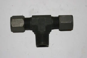 (5 Lot) 1/2 Tube x 1/2 Tube x 1/2 MNPT Steel BranchTee Fitting Parker 8 SBU-S - Picture 1 of 4