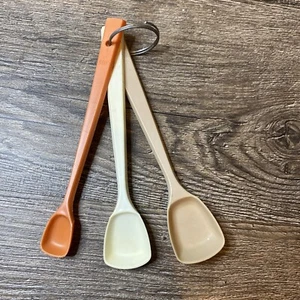 Vintage Nesting Messlöffel quadratisch orange hellbraun - Bild 1 von 2