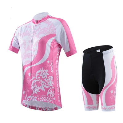 Women's Cycling Bike Jersey and Padded Shorts Kit Pink Twigs Cycling Short Set - Image 1 of 4