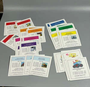 SpongeBob Monopoly PROPERTY TITLE DEED CARDS And UTILITITIES Replacement - Picture 1 of 6