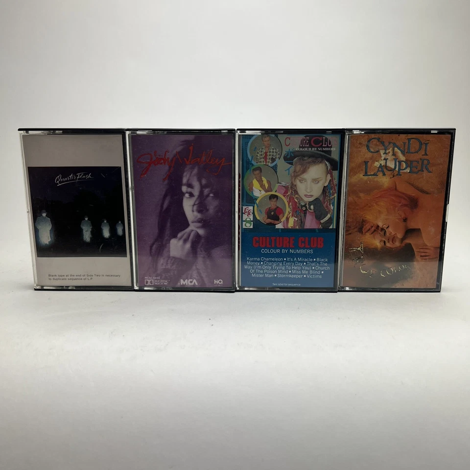 Lot of 4 Vintage 1980's Rock Music Cassette Culture Club Cyndi Lauper Jody - Image 1 of 4