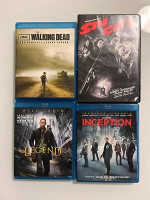 TV Show/Movie Bundle! DVD/Blu-Ray Inception, I am Legend, Sin City, Walking Dead - Image 1 of 3