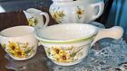 Vintage California Pottery White Floral Soup Bowl & Coffee Cup (Extra Pieces)
