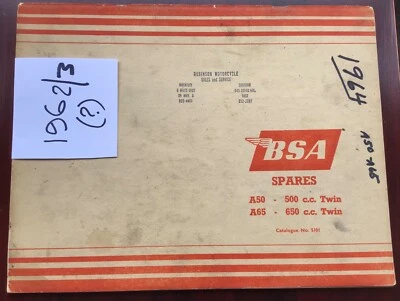 BSA Replacement Parts List, A50 & A65 Models. 1964 (?). 00-5101 - Image 1 of 2