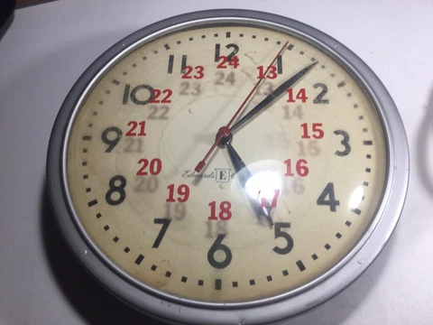 Vintage EDWARDS Electric School Clock Bevel Glass Face 1962 Cover