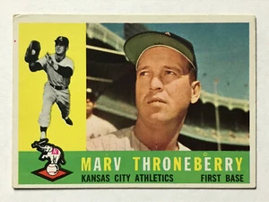 1960 Topps Baseball Card #436 Marv Throneberry Athletics EX GREAT COLOR - Picture 1 of 2