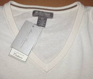 Suéter Cremieux Signature Cashmere Supima Cuello en V XXL Garceta Blanca Nuevo con Etiquetas - Imagen 1 de 5